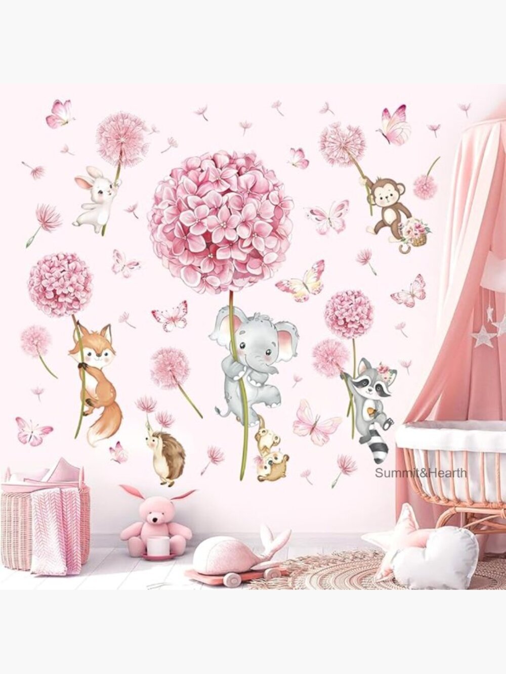 Large Vinyl Wall Decals, 2 Sheets, Removable Waterproof Forest Animals Nursery